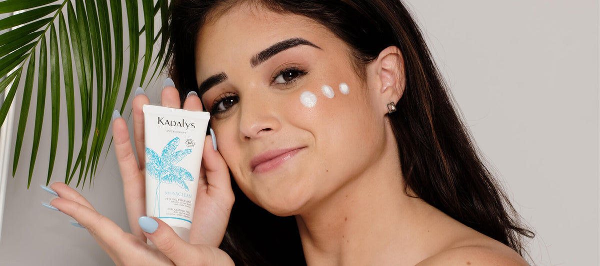 Woman holding comforting cream