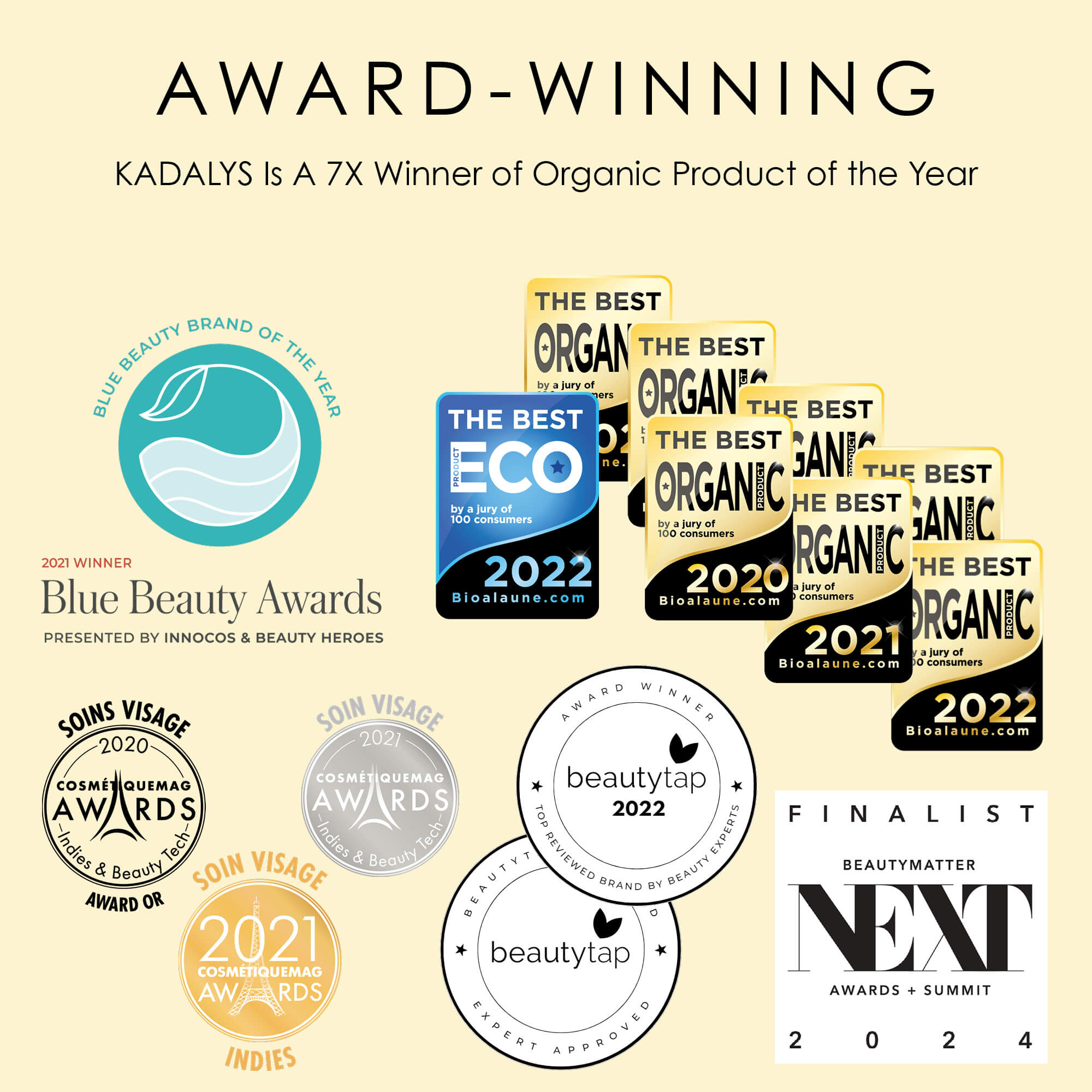 Kadalys has won numerous awards including Organic Product of the Year in France 7 times