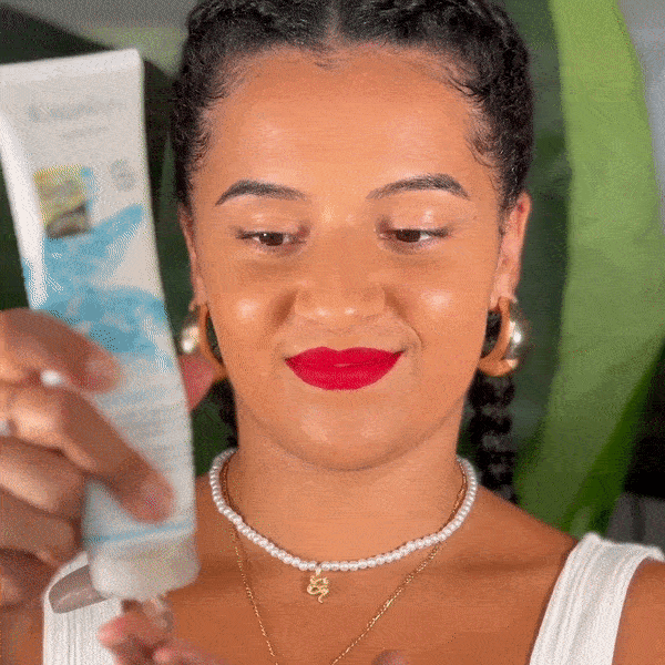 Image of woman showing the power of our Pure Melt Cleanser to effectively remove makeup