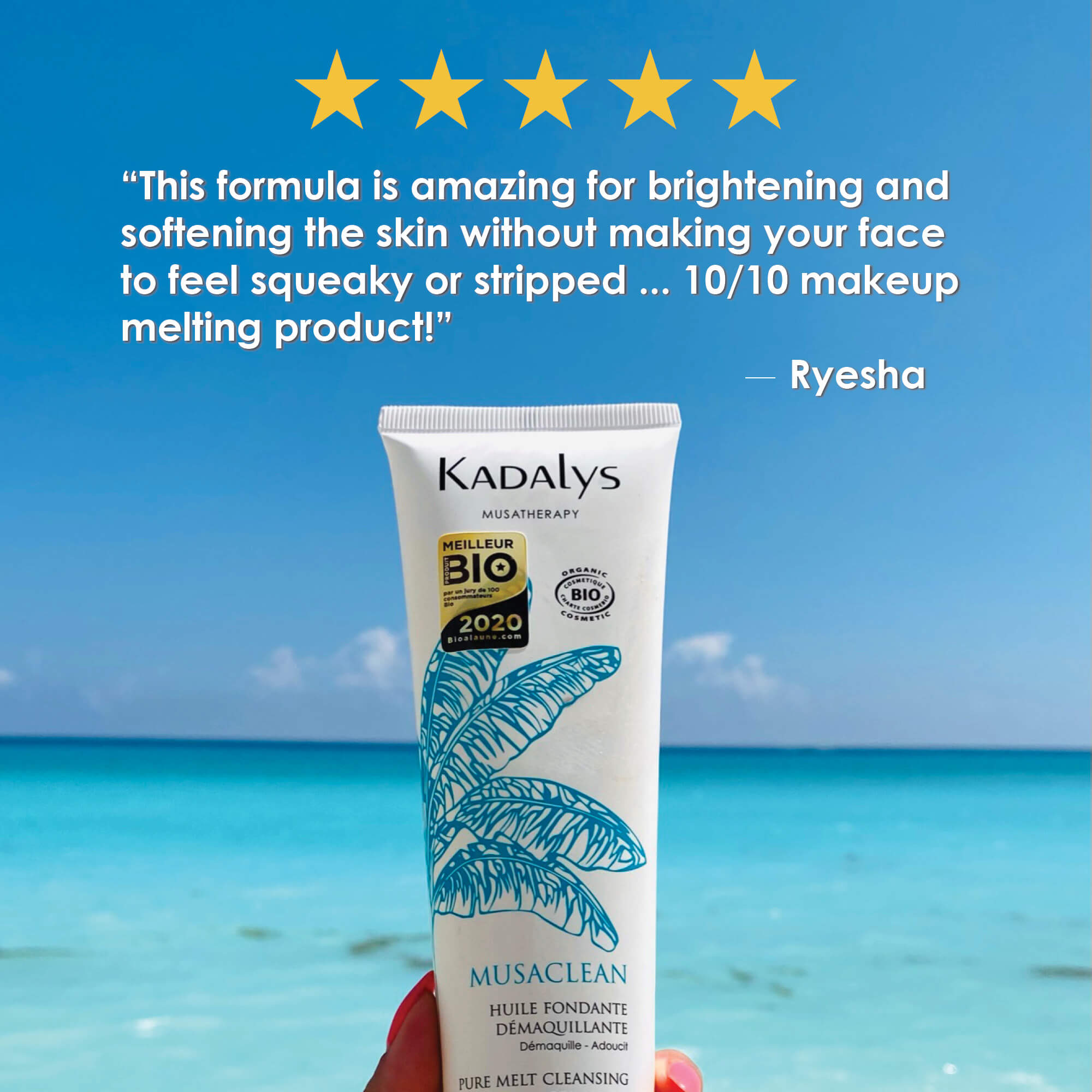 Musaclean - Organic Pure Melt Cleansing Gel-in-Oil - Removes make-up, Softens skin by Kadalys