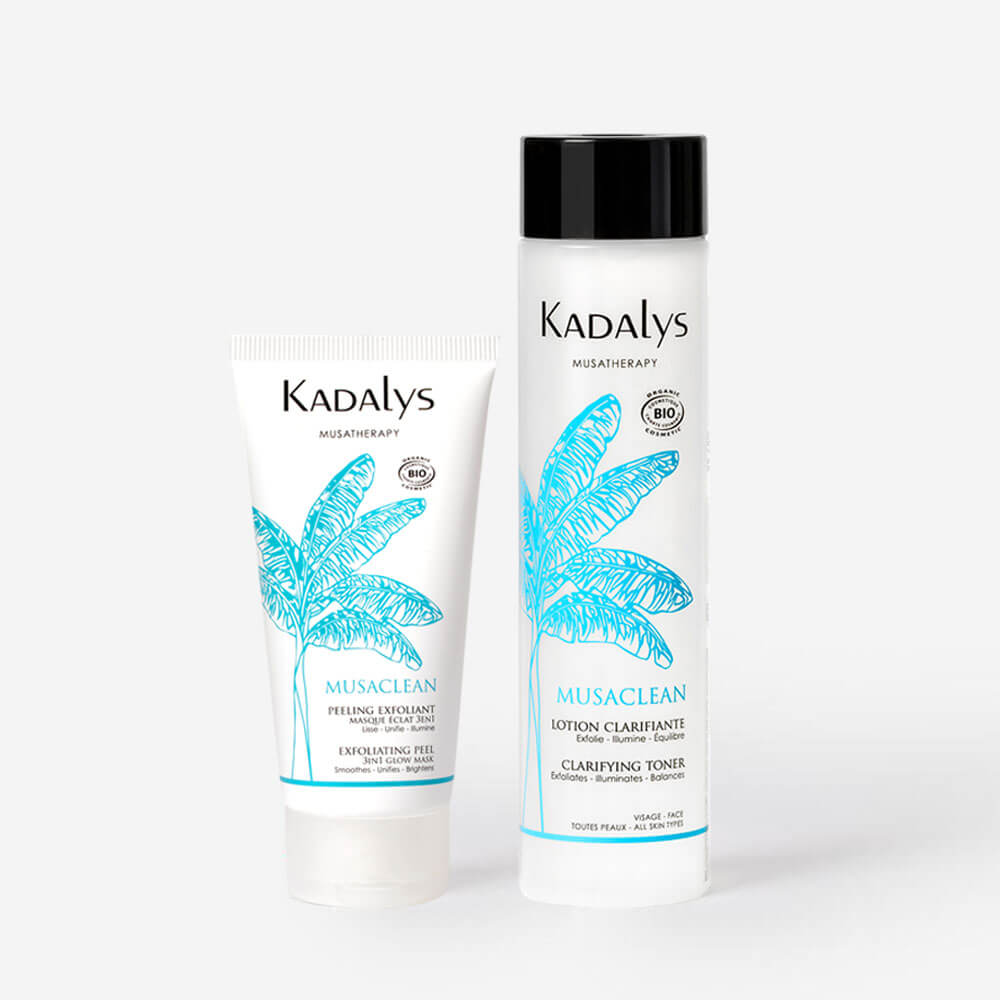 Clarifying Toner and Vegan face scrub for glowing skin