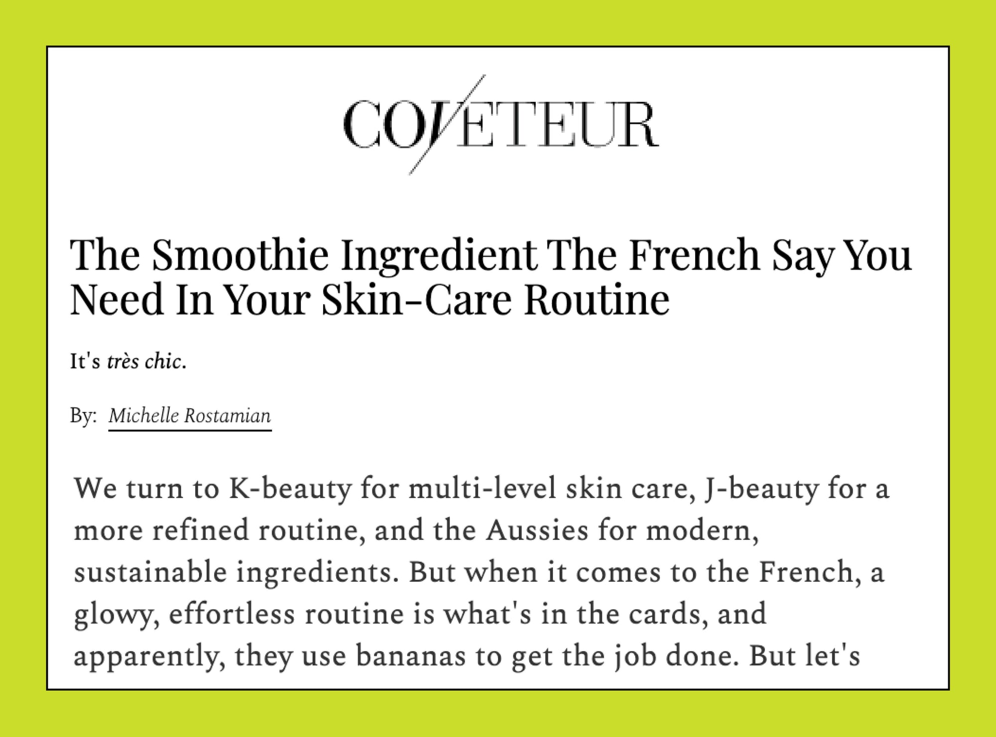As seen in Coveteur